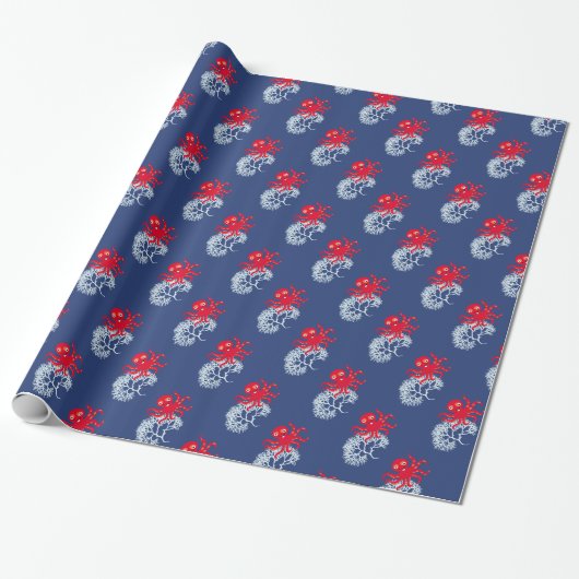 Oktopus Geschenkpapier (Ungerollt)
