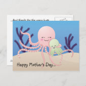 Oktopus, glücklicher Muttertag... Postkarte (Vorne/Hinten)