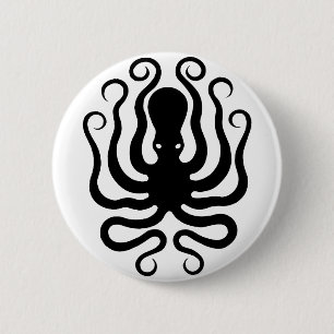 Oktopus, griechisches Reliefdesign Button