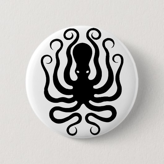 Oktopus, griechisches Reliefdesign Button (Vorderseite)