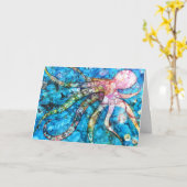 Oktopus-Grußkarte Karte (Gelbe Blume)