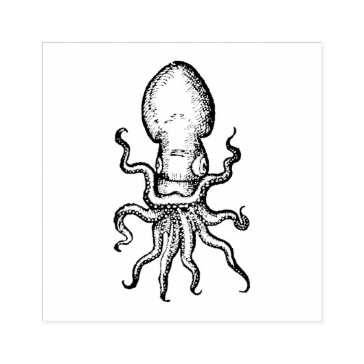 Oktopus Gummistempel (Prägung)