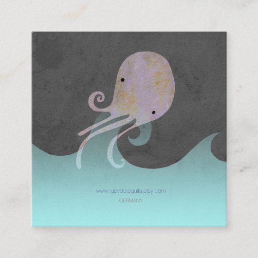 Oktopus handgefertigte Visitenkarte (Vorderseite)