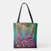 Oktopus Harp Tote Bag Tasche (Rückseite)