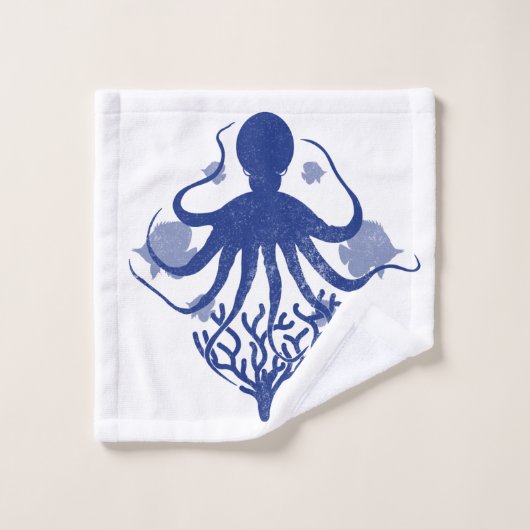 Oktopus (heller Hintergrund) Badhandtuch Set (Waschlappen)