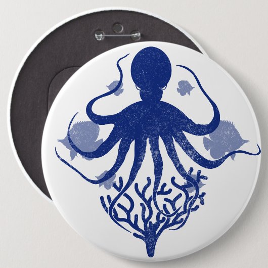 Oktopus (heller Hintergrund) Button (Vorne & Hinten)