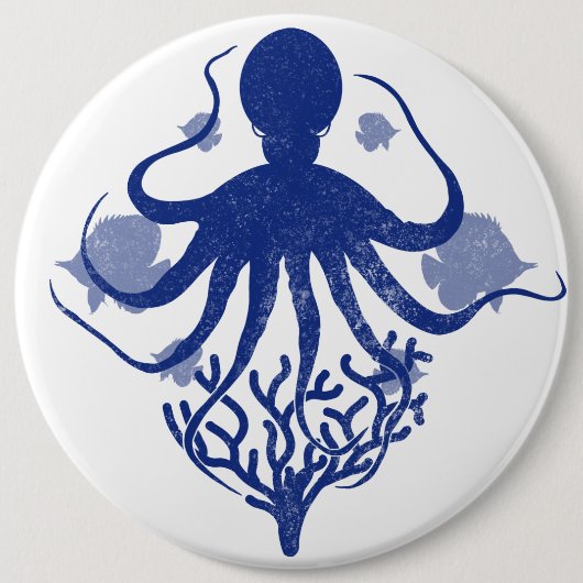 Oktopus (heller Hintergrund) Button (Vorderseite)