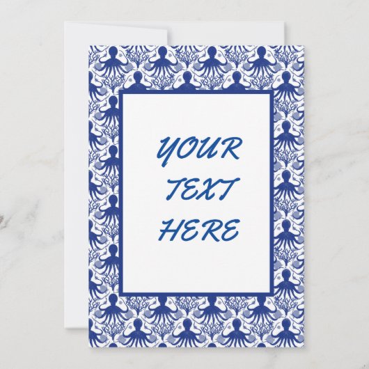 Oktopus (heller Hintergrund) Einladung (Rückseite)