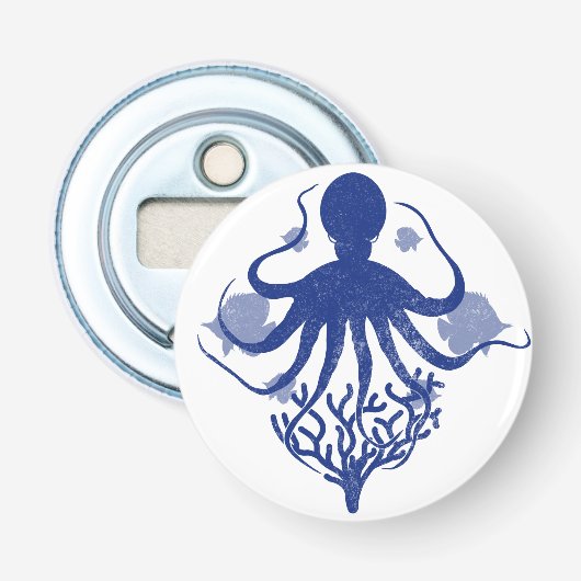 Oktopus (heller Hintergrund) Flaschenöffner (Vorderseite)