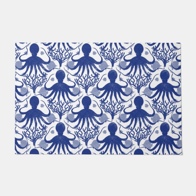 Oktopus (heller Hintergrund) Fußmatte (Vorderseite)