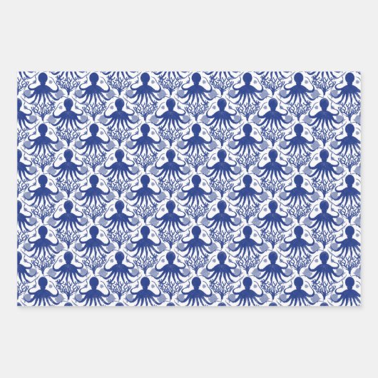 Oktopus (heller Hintergrund) Geschenkpapier Set (Vorderseite 3)