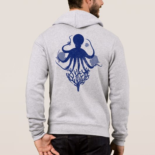 Oktopus (heller Hintergrund) Hoodie (Rückseite)