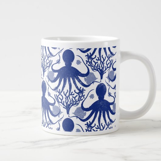 Oktopus (heller Hintergrund) Jumbo-Tasse (Rechts)