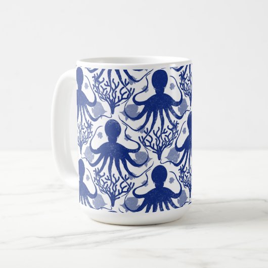 Oktopus (heller Hintergrund) Kaffeetasse (Vorderseite Links)