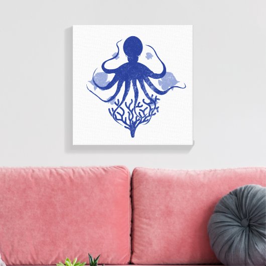 Oktopus (heller Hintergrund) Leinwanddruck (Insitu (Wohnzimmer))