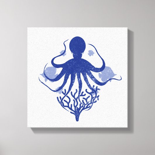 Oktopus (heller Hintergrund) Leinwanddruck (Vorderseite)