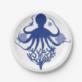 Oktopus (heller Hintergrund) Pappteller (Vorderseite)