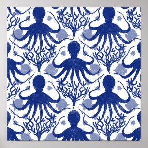 Oktopus (heller Hintergrund) Poster