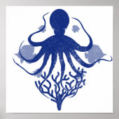 Oktopus (heller Hintergrund) Poster (Vorne)