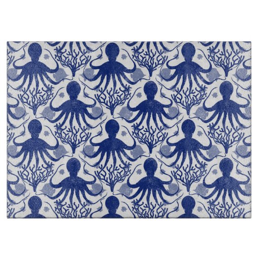 Oktopus (heller Hintergrund) Schneidebrett (Vorderseite)