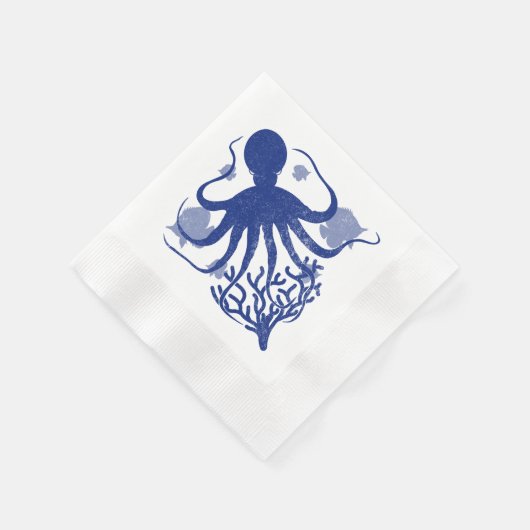 Oktopus (heller Hintergrund) Serviette (Ecke)