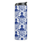 Oktopus (heller Hintergrund) Thermosbecher (Nach links gedreht)