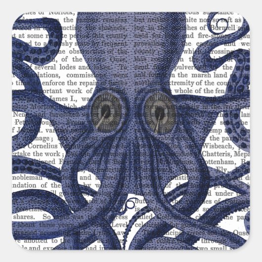 Oktopus hoch Nah Quadratischer Aufkleber (Vorderseite)