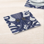 Oktopus hoch Nah Rechteckiger Pappuntersetzer (angewinkelt)