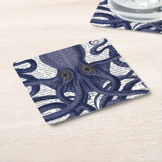 Oktopus hoch Nah Rechteckiger Pappuntersetzer (angewinkelt)