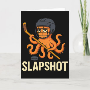 Oktopus Hockey Humor Sport Mashup Design Karte