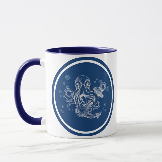 Oktopus Holding Anchor Tasse (Links)