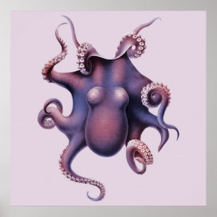 Oktopus-Illustration Poster