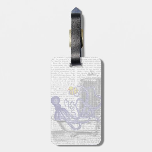 Oktopus im Bad 2 Gepäckanhänger (Rückseite vertikal)