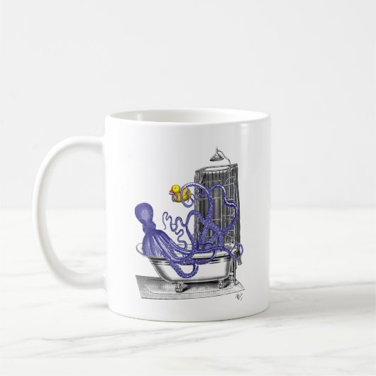 Oktopus im Bad 2 Kaffeetasse (Links)