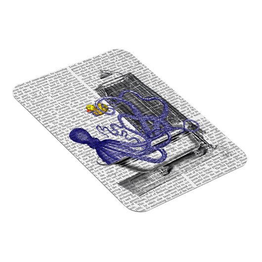 Oktopus im Bad 2 Magnet (Rechte Seite)