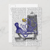 Oktopus im Bad 2 Postkarte (Vorne/Hinten)