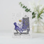 Oktopus im Bad 2 Postkarte (Stehend Vorderseite)