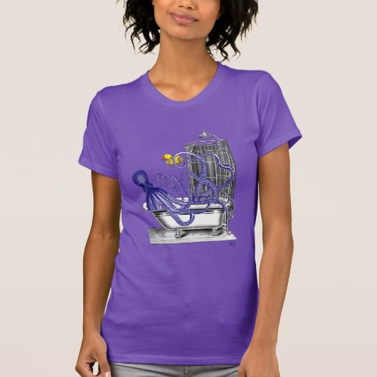 Oktopus im Bad 2 T-Shirt (Vorderseite)