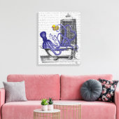 Oktopus im Bad Leinwanddruck (Insitu (Wohnzimmer))
