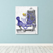 Oktopus im Bad Leinwanddruck (Insitu (Holzboden))