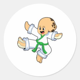 Oktopus im Karate der Kampfkünste Runder Aufkleber