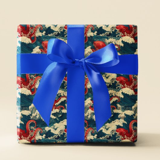 Oktopus in den Meereswellen Geschenkpapier