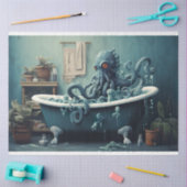 Oktopus in der Badewanne 3 Dekoupage Seidenpapier (Basteln)