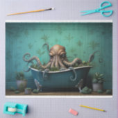 Oktopus in der Badewanne 4 Dekoupage Seidenpapier (Basteln)