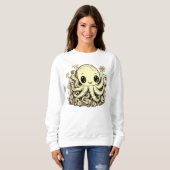Oktopus in der Blume Süße Tier-Design Sweatshirt (Vorne ganz)
