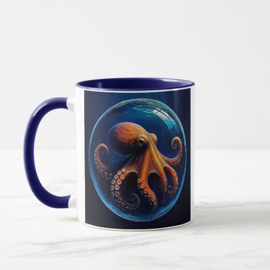 Oktopus in einer Blase Tasse (Links)