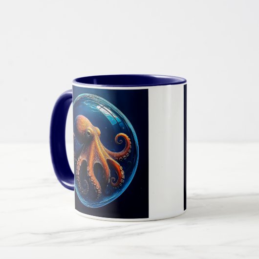 Oktopus in einer Blase Tasse (Vorderseite Links)