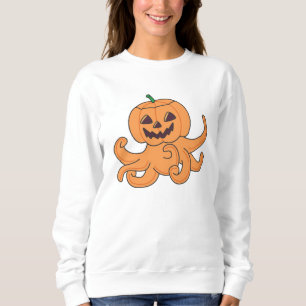 Oktopus in Kürbis Orangenkrak Halloween Sweatshirt