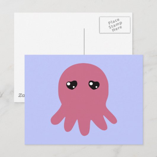 Oktopus in Liebe Postkarte (Vorne/Hinten)