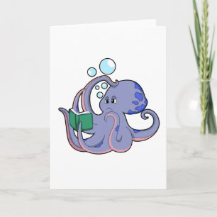 Oktopus in Reading mit Buch Karte